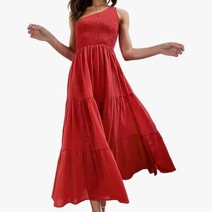 Red One Shoulder Dress